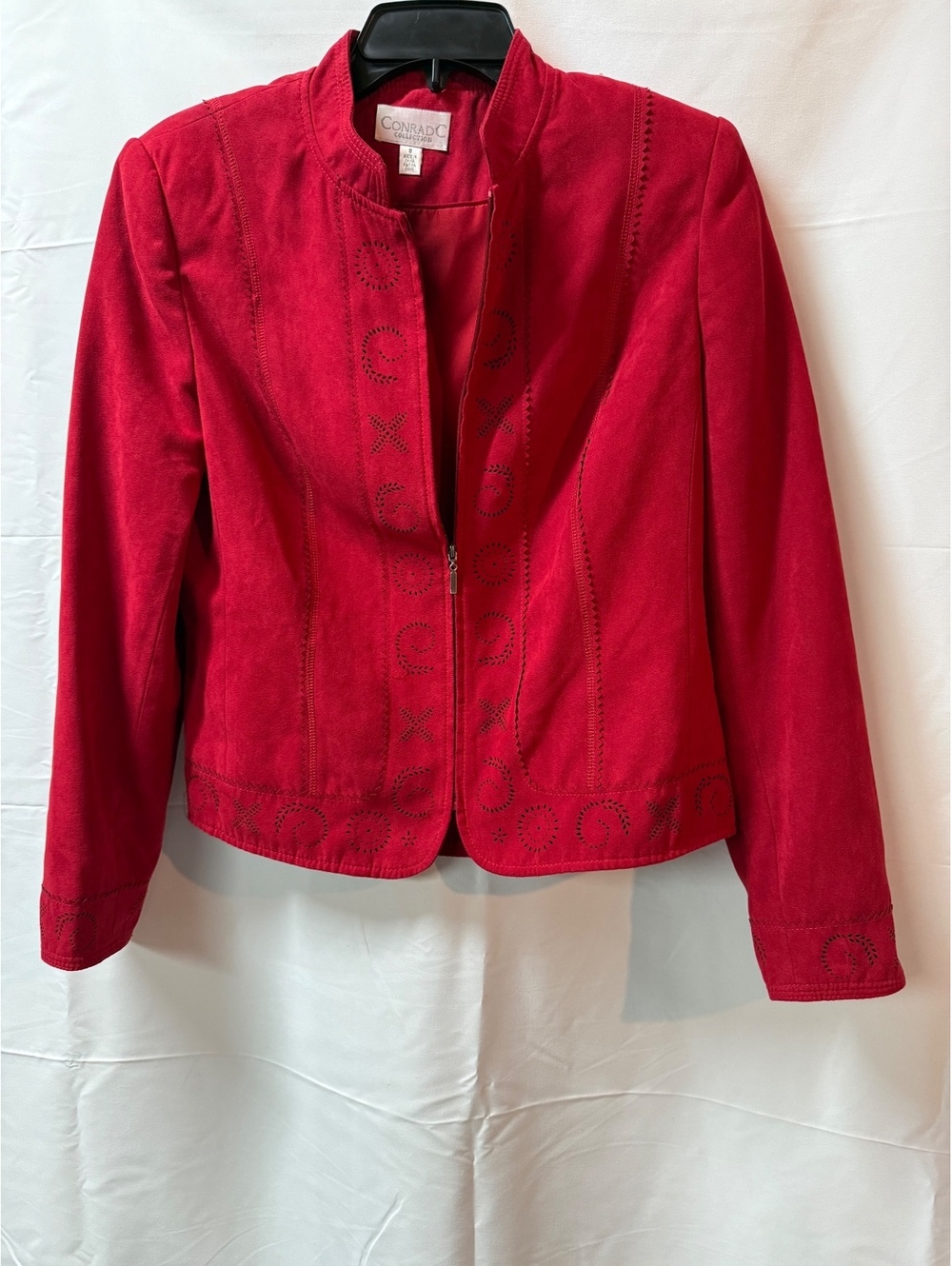 Conrad C Collection Women's Red Suede Jacket Size 8